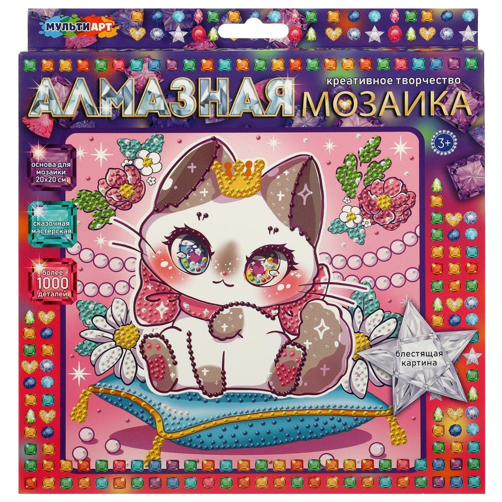Алмазная мозаика 20х20 см. милая киска MultiArt AM20X20-CAV