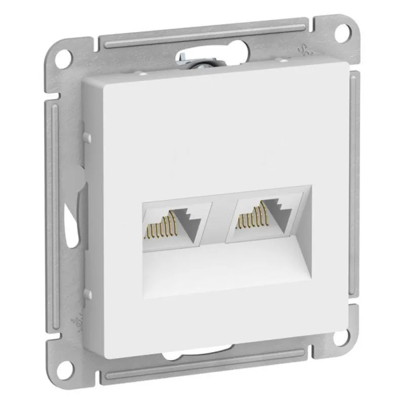 Розетка 2-ая комп. RJ45+RJ45 кат.5E SE AtlasDesign Белый (ATN000185) Schneider Electric 1536160