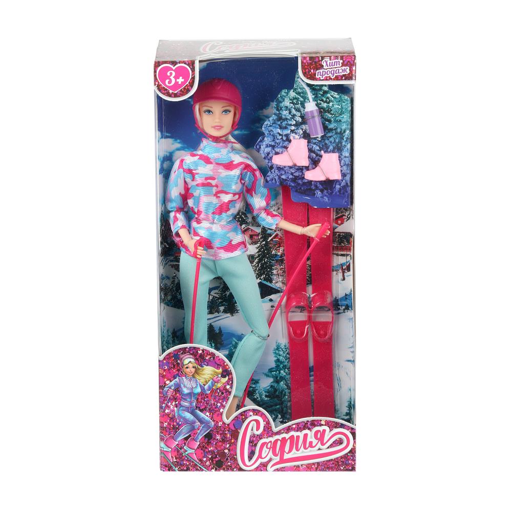 Кукла 29 см. София, лыжи Карапуз SSET2-S-JP