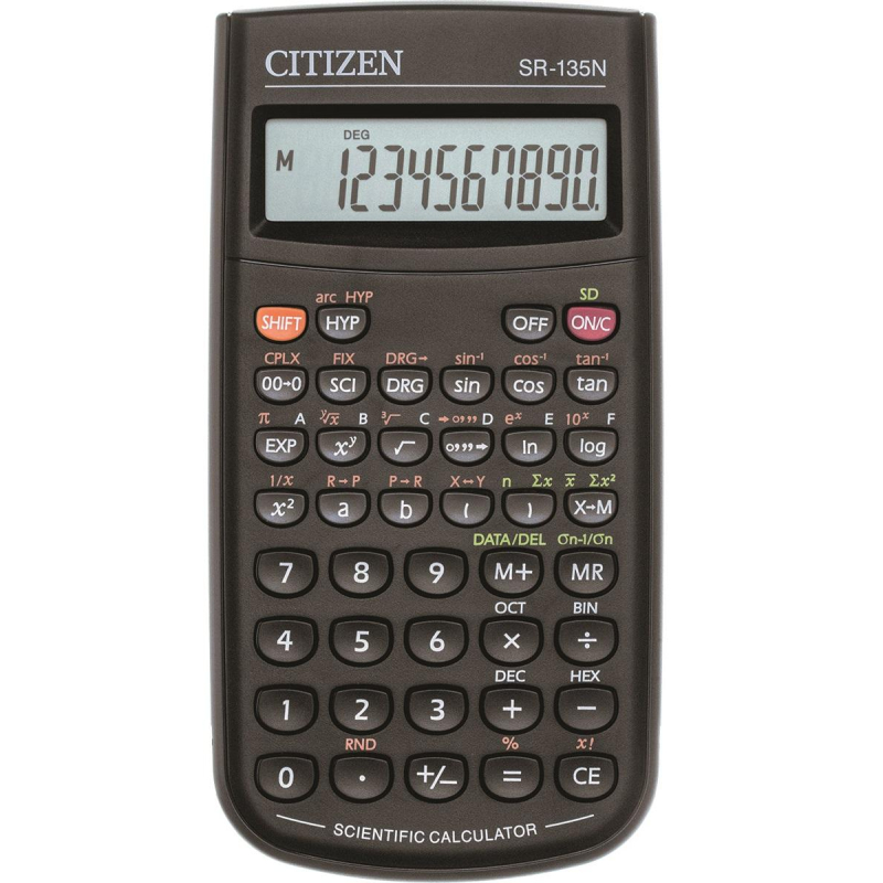 Калькулятор научный Citizen SR135N черный 1148585