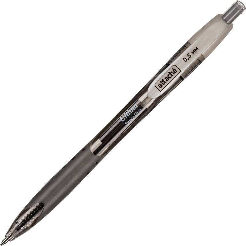 Ручка шариковая автоматическая Attache Ultima Supergrip черная (толщина линии 0.5 мм) 148054