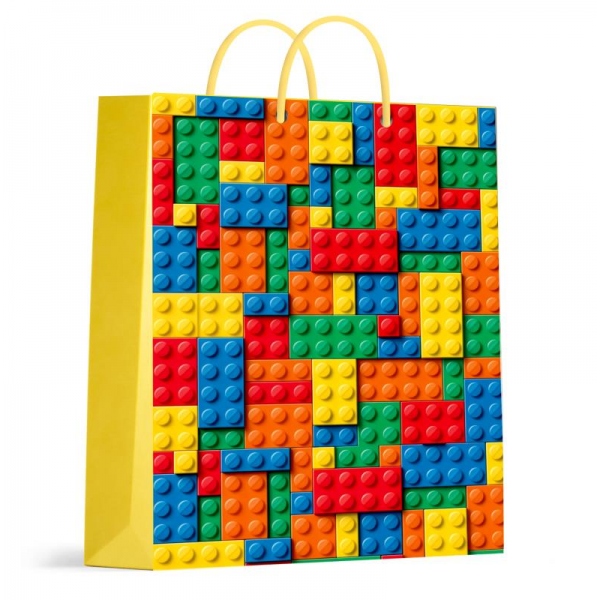 Пакет подарочный глянцевый, размер Мl, "конструктор" Чудо праздник PML-124687-LG