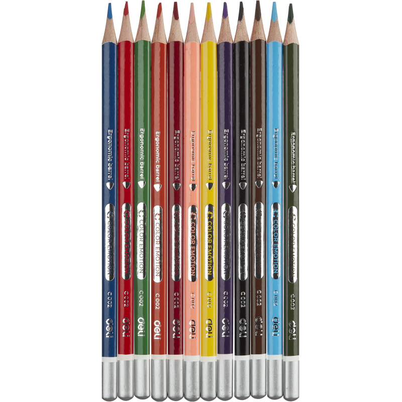 Карандаши цветные Deli EC00205 Color Emotion липа 12цв/наб. мет.кор 1791517