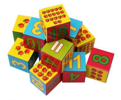 Кубики "Математика для малышей" пластиковые 12 шт Рыжий Кот K12-9036/PK