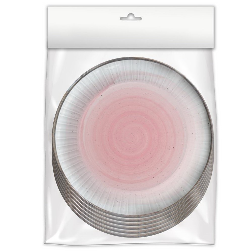 Набор бумажных тарелок ND Play Керамика розовая 6 шт d=180 мм 309939