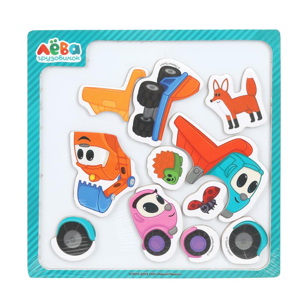 Игрушка деревянная "Грузовичок Лева" магнитная доска, Буратино игрушки из дерева LEVA-09