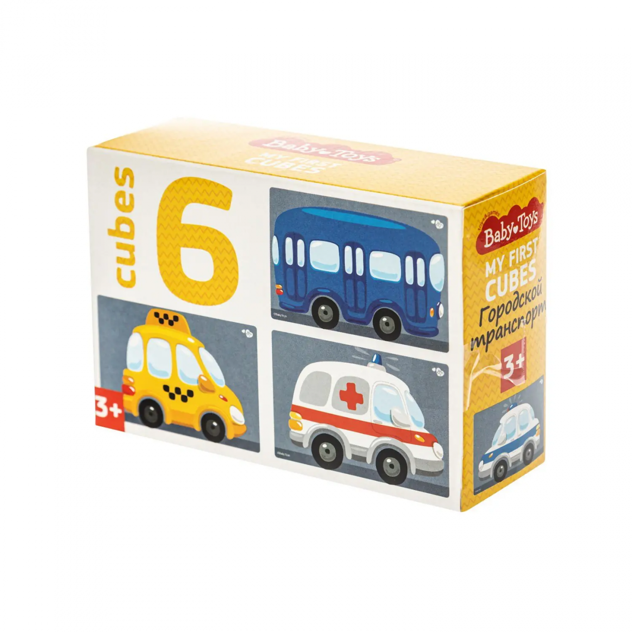 Десятое королевство Кубики Baby Toys Городской транспорт 6 шт 03547ДК