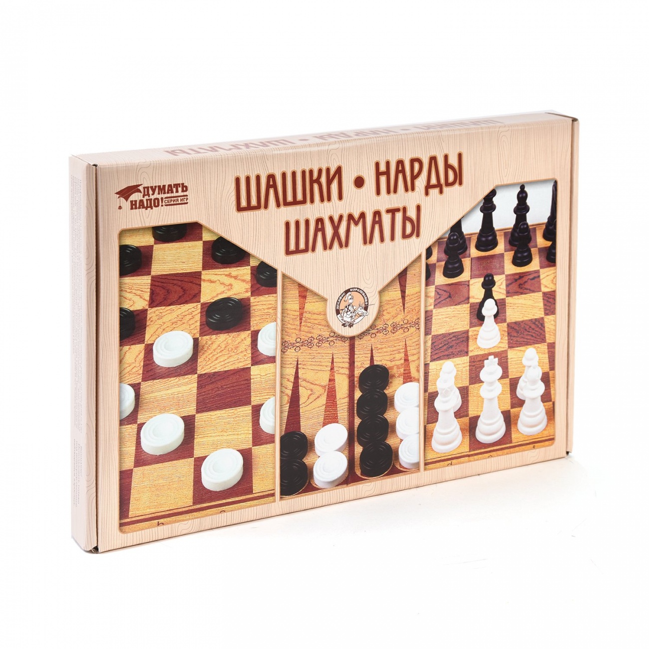 Игра настольная "Шашки, нарды, шахматы" (большие) Десятое королевство 03872ДК