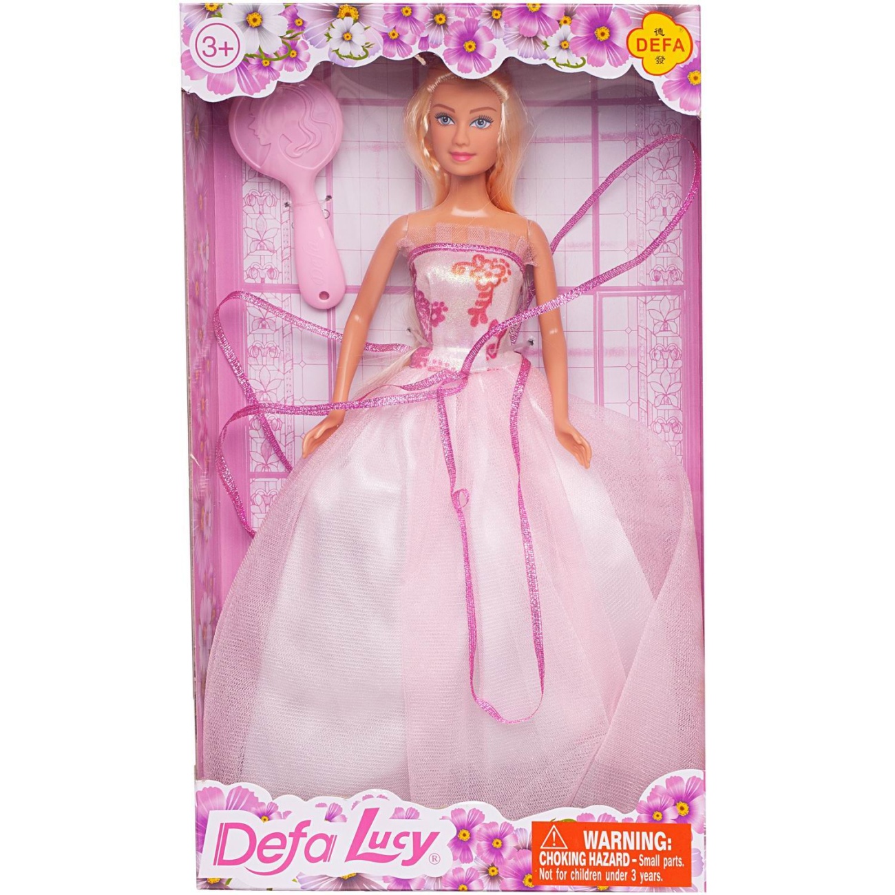 Кукла Defa Lucy в бледно-розовом длинном вечернем платье с расческой, 29 см 8292d/бледно-розовое