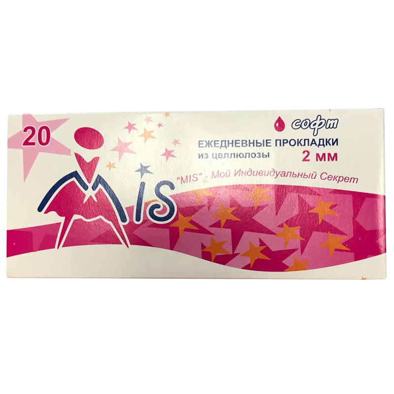 Прокладки женские МИС ежедневные прокладки из целлюлозы (коробка) 20шт/уп MIS 1952817 4723