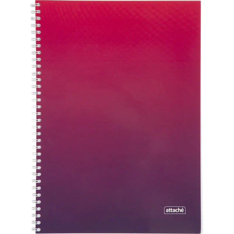 Тетрадь общая А4 96л Attache Градиент Малиновый клетка, 65г, греб, УФ-лак 1919314