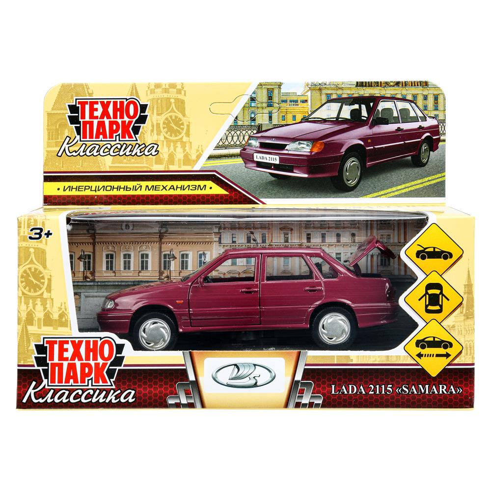 Машина металлическая "Ваз-2115 Самара", 12 см. вишневый Технопарк 2115-12-CRY-WOD