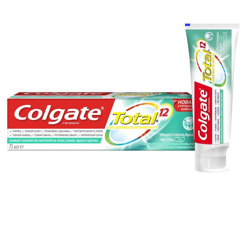 Зубная паста Colgate Total 12 Профессиональная чистка (гель) 75 мл 816720
