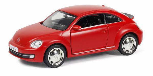 1:32 Volkswagen New Beetle 2012, инерционная красная машина 16 см Uni Fortune 554023M(A)