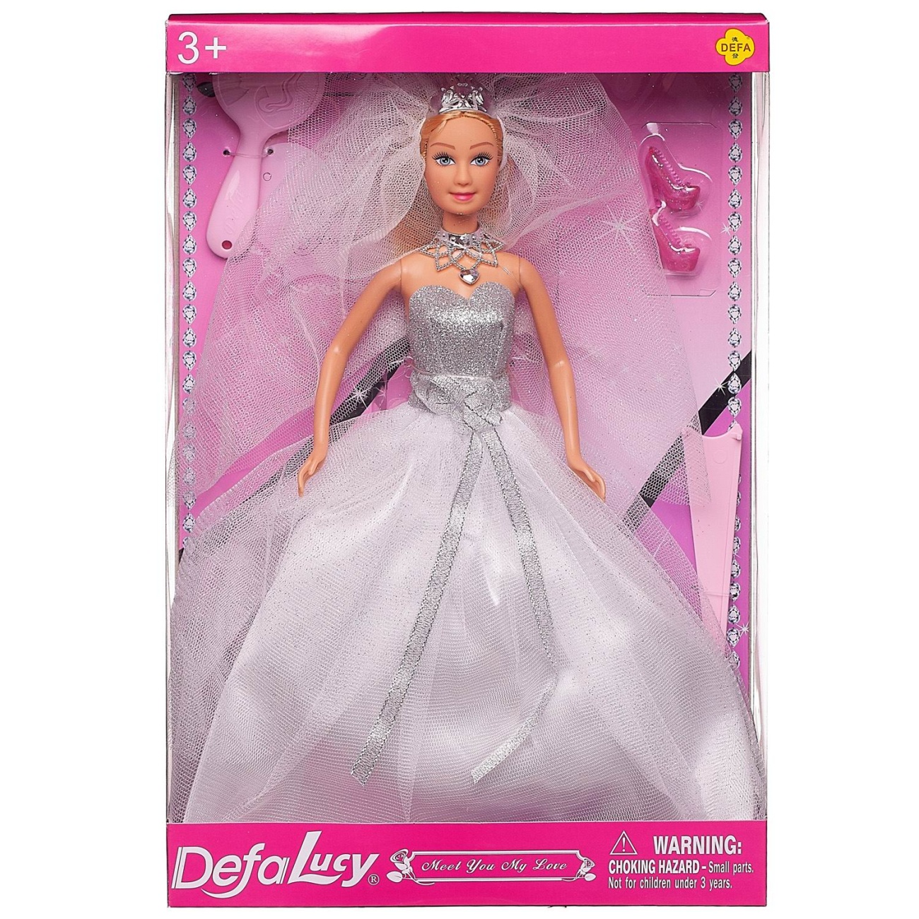Кукла Defa Lucy Невеста-принцесса в белом платье, с аксесс. 29 см 8253d/белое