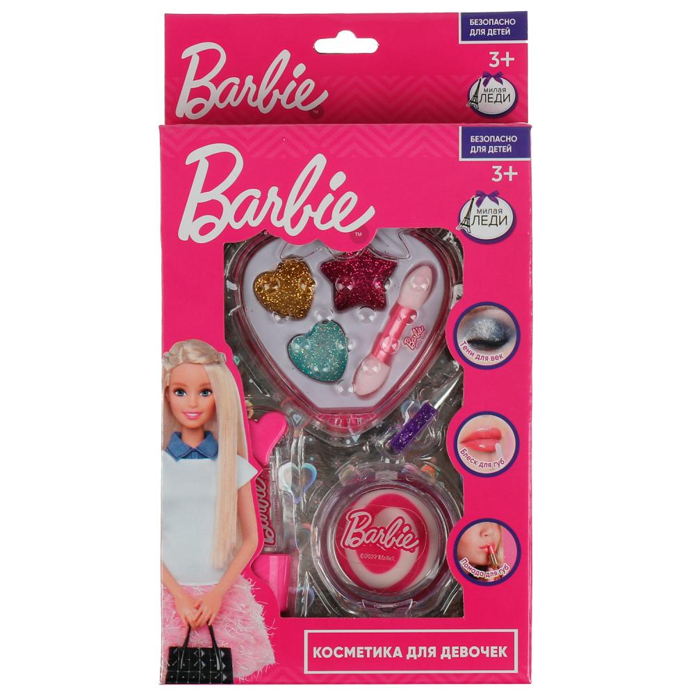 Косметика для девочек Барби в наборе тени для век с блестками, помада, блеск для губ Милая Леди 20211F2-BAR