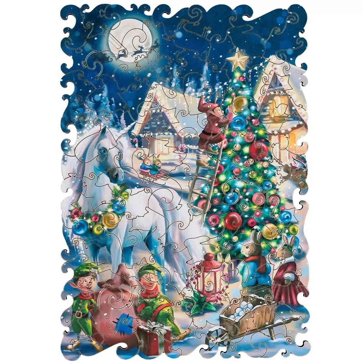 Melograno Пазл ANIMATION. Новогодний единорог, 100 деталей, размер детали 2см MPZCA38-S