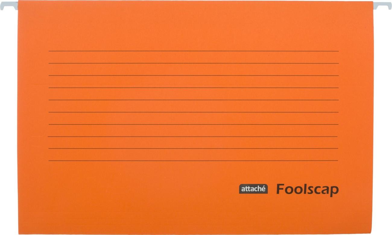 Папка подвесная Attache Foolscap, картон оранжевый, до 200л. 5шт/уп 1574410