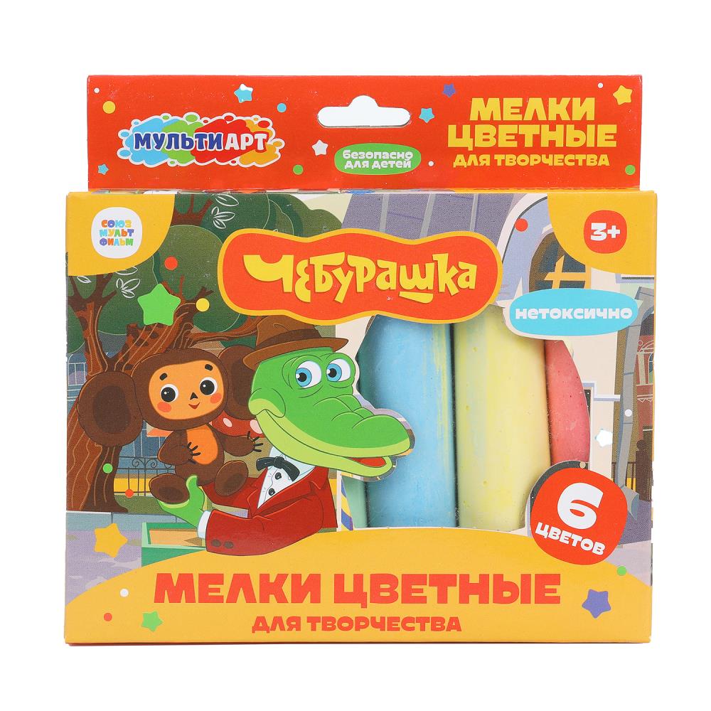 Мелки асфальтовые 6 цвета "Чебурашка" MultiArt MEL6-113544-WOT