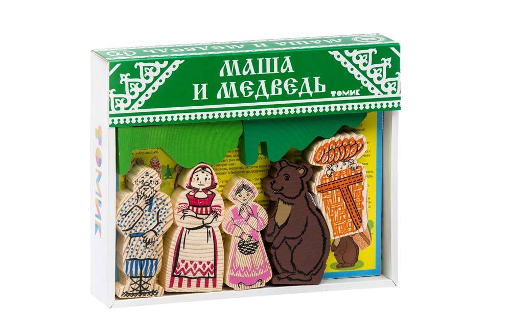 Сказки "Маша и медведь" 17 деталей, деревянный конструктор Томик 4534-9