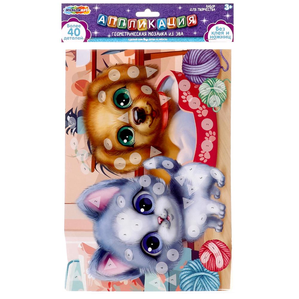Геометрическая мозаика из эва 21х30 см котик и песик MultiArt EVAGEO-112386