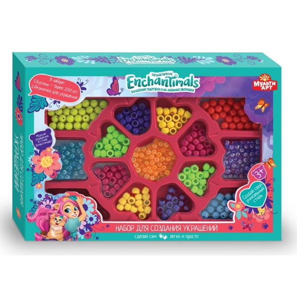 Набор для создания украшений из бусин "Энчантималс" MultiArt BEADSET-BIG-EN1 (180)