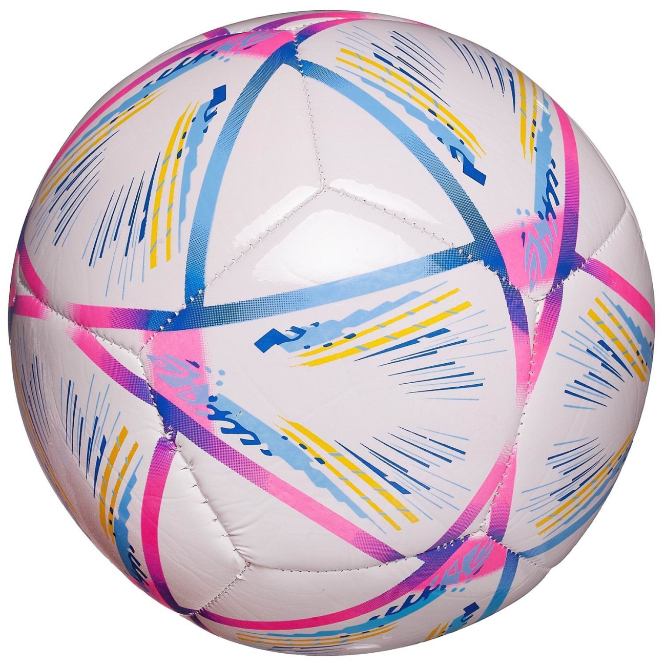 Футбольный мяч Junfa с сине-розовыми полосками 22-23 см L398/сине-розовые