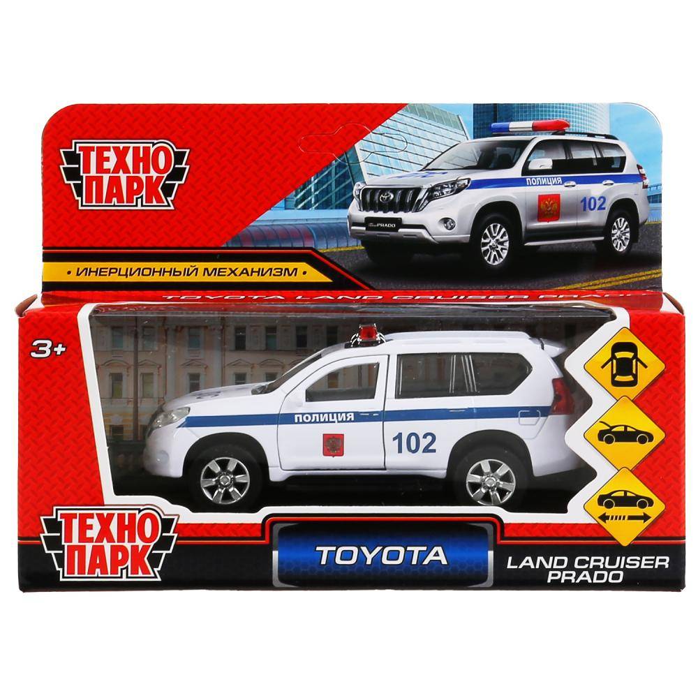 Машина металл "Тойота Прадо полиция" 12 см Технопарк PRADO-P-WH