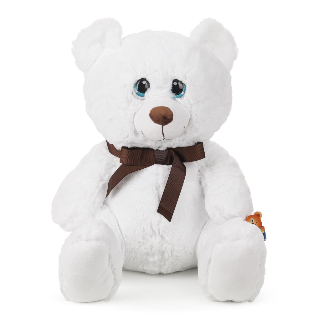 Игрушка мягкая мишка белый с бантиком, 40 см. Мульти-пульти M129939BB-40NS