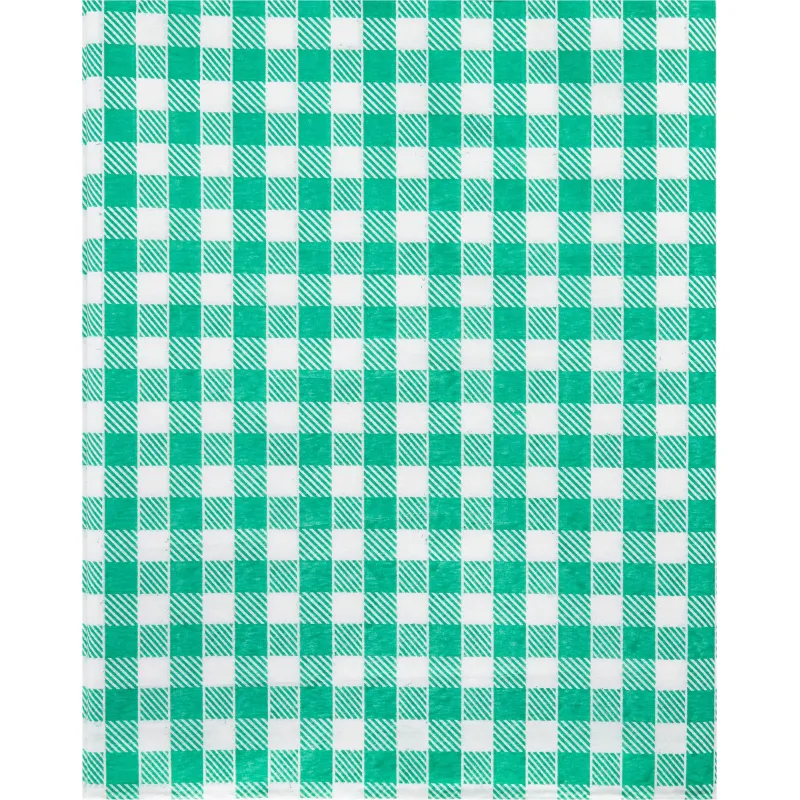 Скатерть одноразовая Luscan, 120х200см 6шт/рулон, зеленая клетка 2008412