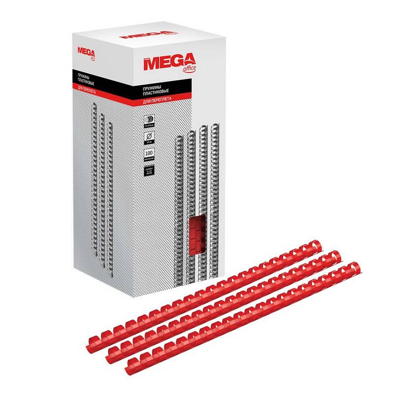 Пружины для переплета пластиковые Promega office 14 мм красные (100 штук в уп) 255094