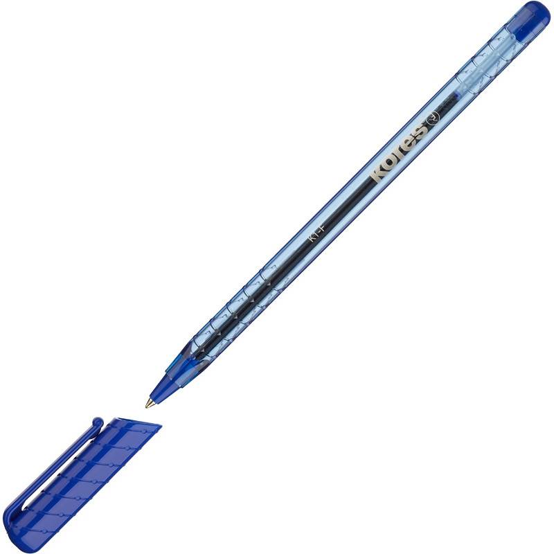 Ручка шариковая одноразовая Kores K1 синяя (толщина линии 0.5 мм) 479018