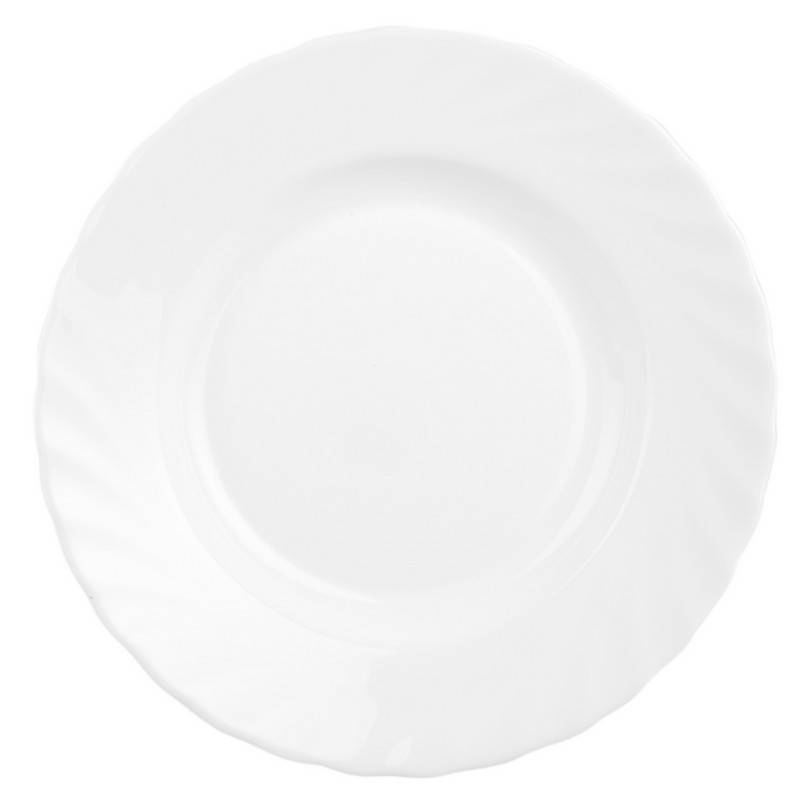 Тарелка суповая Luminarc Трианон стеклянная белая 225 мм (H4123/N5016) 220000