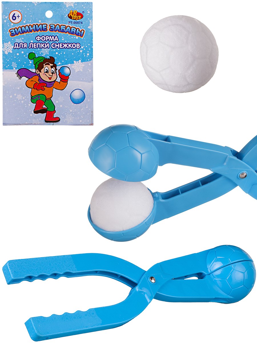 ABtoys Снежколеп Футбольный мяч (d снежка 7 см) 35см синий PT-00874/синий
