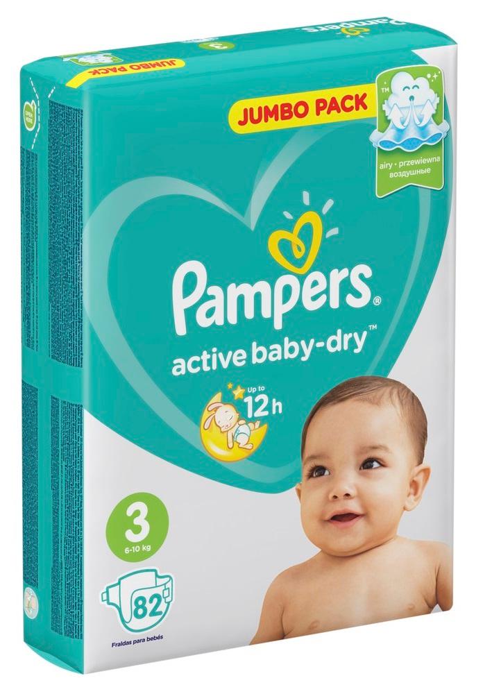 Подгузники PAMPERS Active Baby-Dry Midi 6-10 кг 82шт 1128174