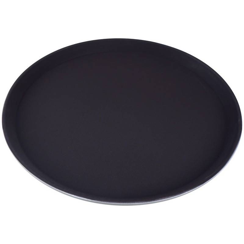 Поднос Gastrorag круглый пластиковый 35.5 см коричневый с нескользящим покрытием 1400РТ 855747