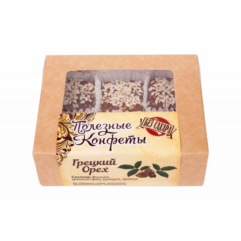 Конфеты полезные Грецкий орех (б/сахара), 100гр Русские Традиции 1372333