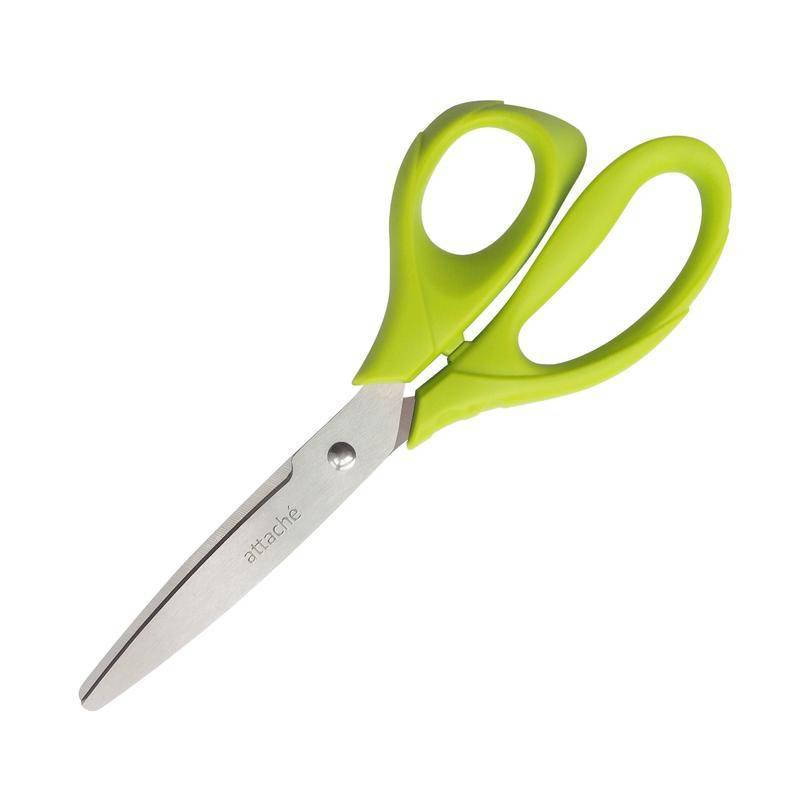 Ножницы Attache Spring 200 мм с пластиковыми анатомическими ручками салатового цвета 880871