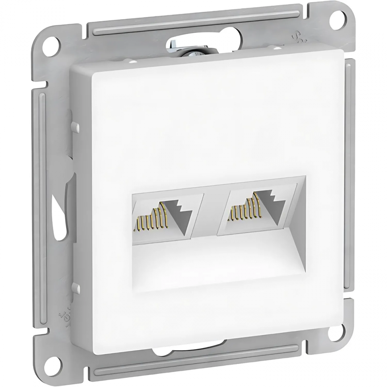 Розетка компьют. 2-м AtlasDesign RJ45 кат.5E механизм бел. SE ATN000185 Systeme Electric 2082459 1240161
