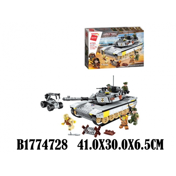 Конструктор пластиковый военный танк с фигурками и аксессарами, 482 дет. Brick (Enlighten) BRICK1721 (12) (12)