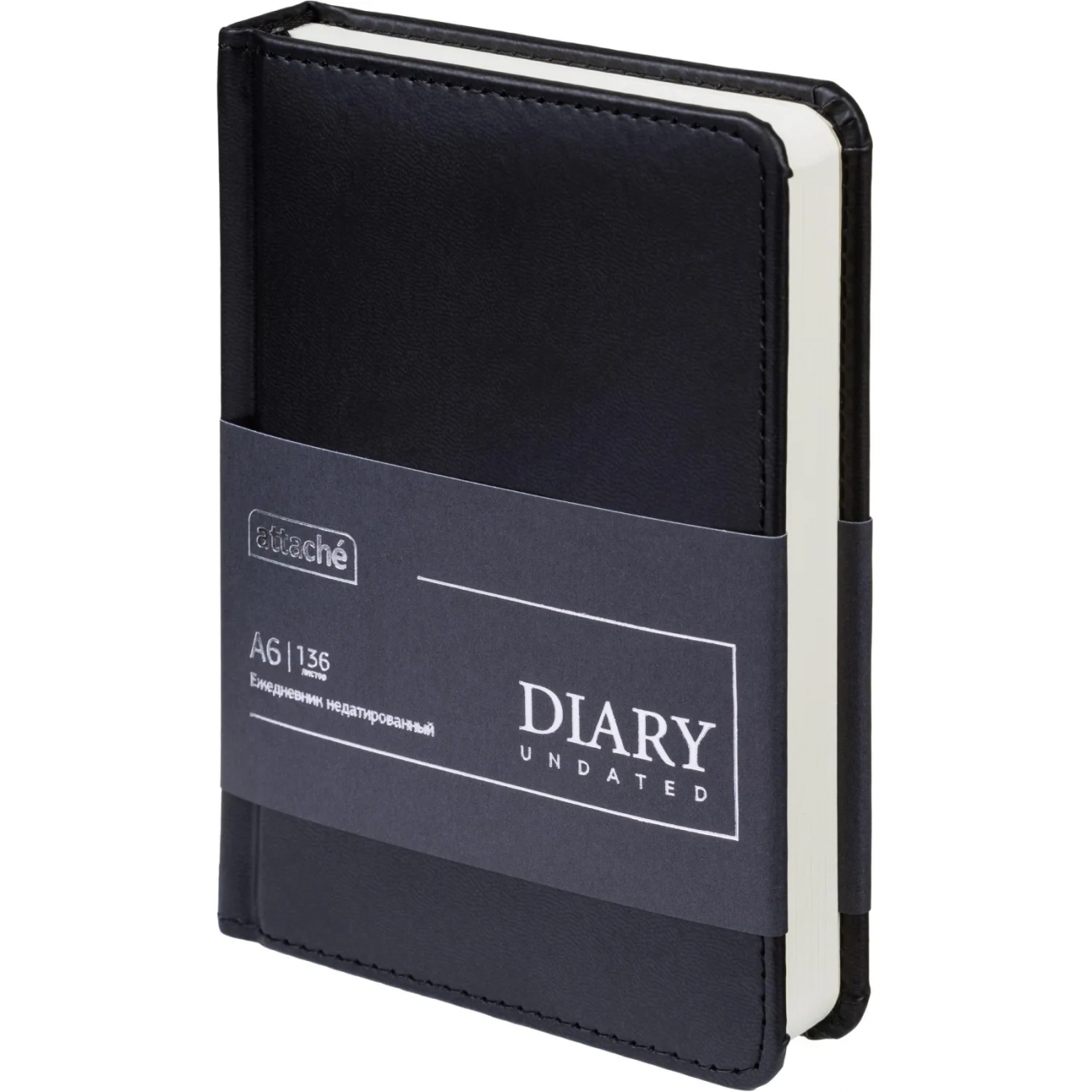 Ежедневник недатированный ATTACHE Classic А6, 136л, черный 2214603