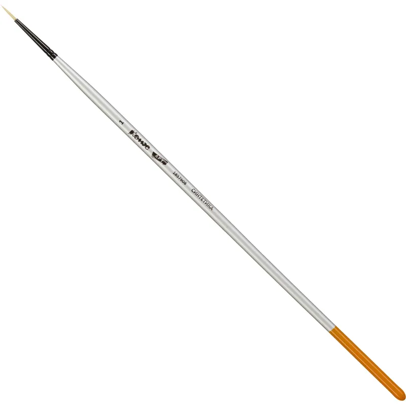 Кисть художественная Комус Арт синтетика жесткая, кругл. №1, длинная ручка 1857608