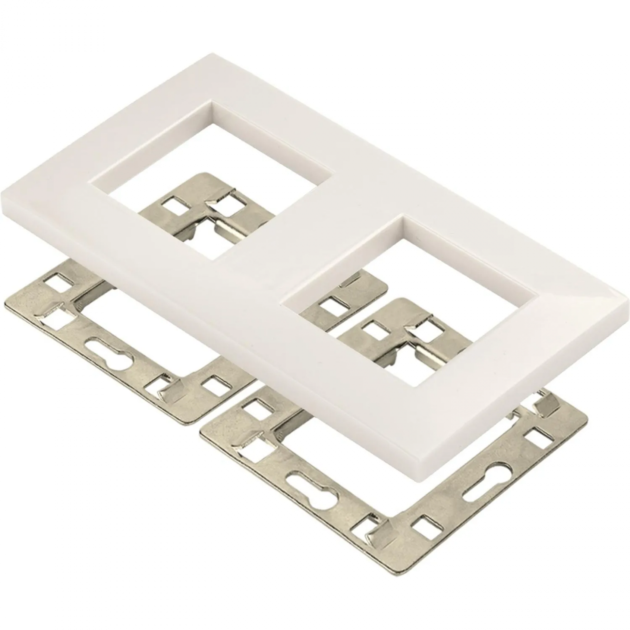 Модуль LANMASTER LAN-FRS45x45/2-WH рамка 2-постовая 45х45, с суппортами,бел 2414399