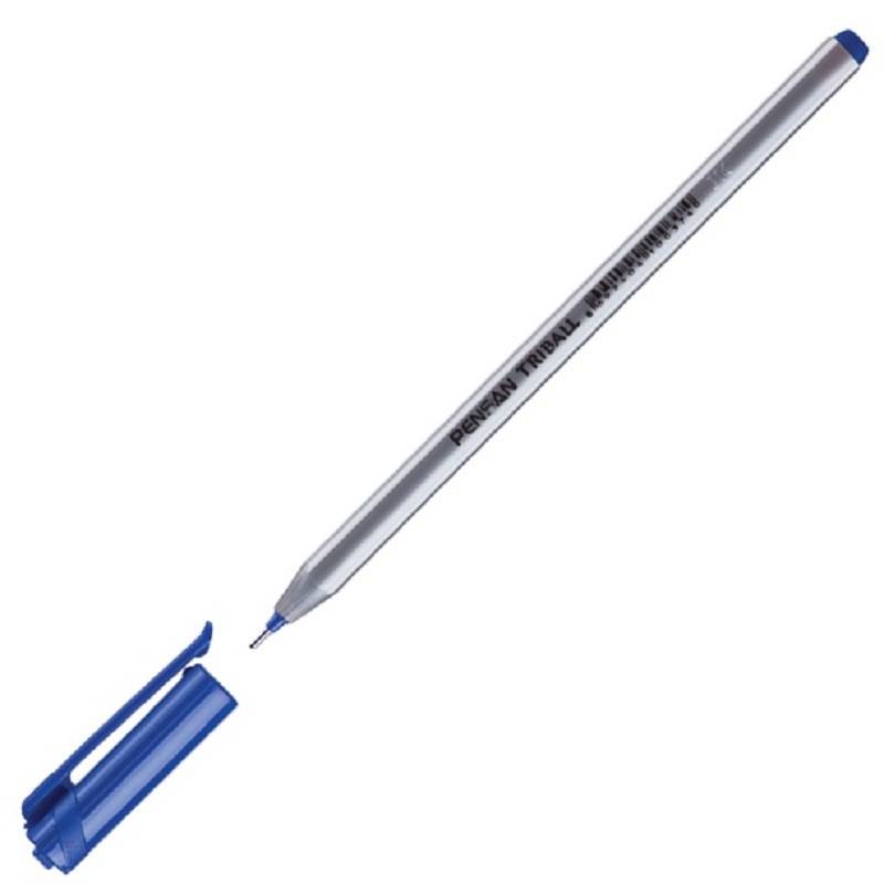 Ручка шариковая одноразовая Pensan Triball синяя (толщина линии 1 мм) 384831