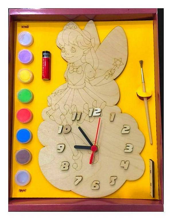 Часы с циферблатом под роспись "Фея" с красками Бэмби ДНИ7815