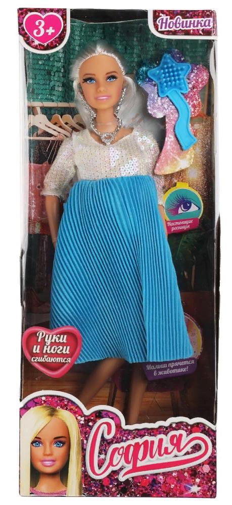 Кукла 29 см. София беременная, реалистичные ресницы,в вечернем платье Карапуз 66001B1-BF4-S-BB