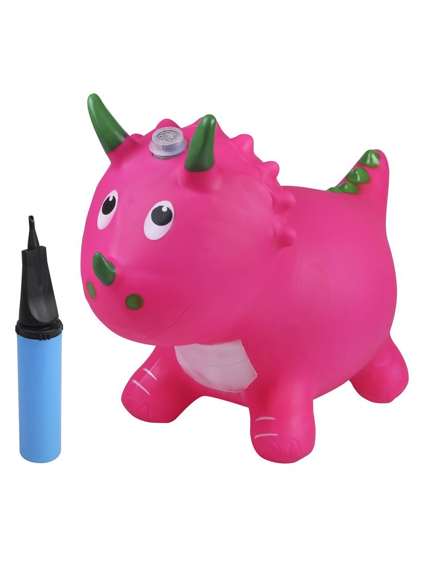 Животное-прыгун Динозаврик Moby Kids (свет/звук) розовый, 1 400 г. насос в комплекте 803626