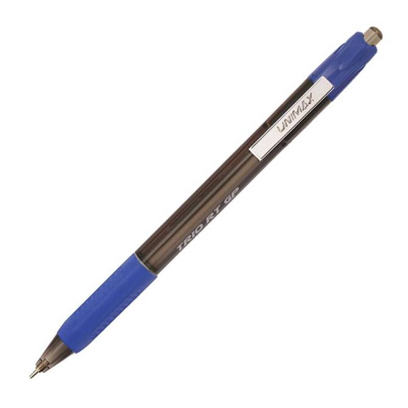 Ручка шариковая Unimax Glide Trio RT GP Steel 0,7мм, син, масл, треуг, авт. 722468