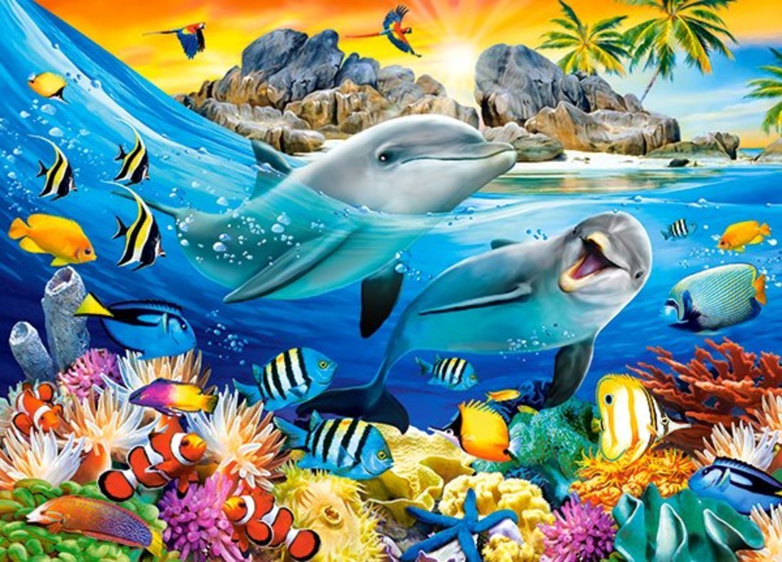 Пазлы 180 Дельфины в тропиках Кастор В-018468