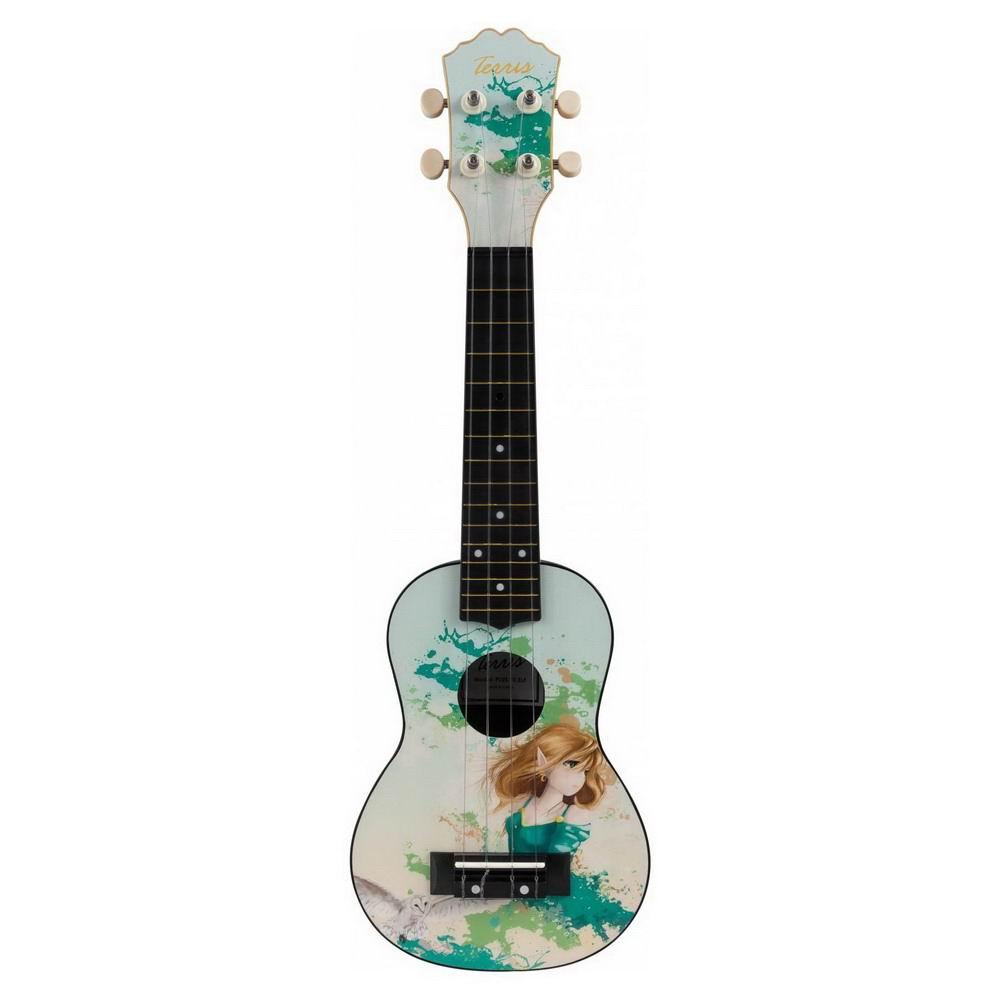 Музыкальный инструмент TERRIS Гитара гавайская Укулеле сопрано PLUS-70 ELF 55х17х5,2. см DNT-63690